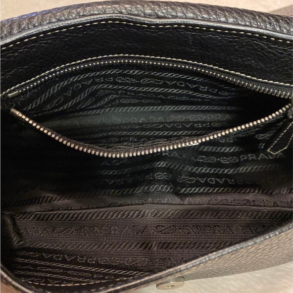 Prada Black Leather Designer Shoulder Bag Authentic - Picture 6 of 12